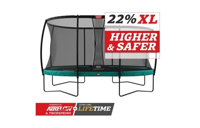 BERG Grand Champion Regular 520x345 Groen + Veiligheidsnet Deluxe Xl 2 BERG Grand Champion Regular 520x345 Groen + Veiligheidsnet Deluxe Xl - Afbeelding 2