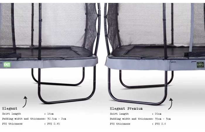 EXIT Elegant Trampoline Met Economy Veiligheidsnet 214x366 Grijs 8 EXIT Elegant Trampoline Met Economy Veiligheidsnet 214x366 Grijs - Afbeelding 8