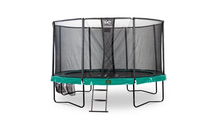 EXIT Supreme Trampoline ø427cm Met Ladder En Schoenenzak Groen 1 EXIT Supreme Trampoline ø427cm Met Ladder En Schoenenzak Groen