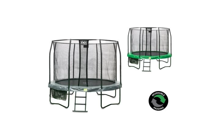 EXIT JumpArena Trampoline 427cm Met Ladder En Schoenenzak - Groen/grijs 3 EXIT JumpArena Trampoline 427cm Met Ladder En Schoenenzak - Groen/grijs - Afbeelding 3
