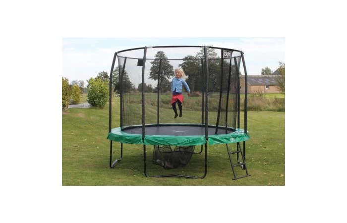 EXIT JumpArena Trampoline 427cm Met Ladder En Schoenenzak - Groen/grijs 4 EXIT JumpArena Trampoline 427cm Met Ladder En Schoenenzak - Groen/grijs - Afbeelding 4