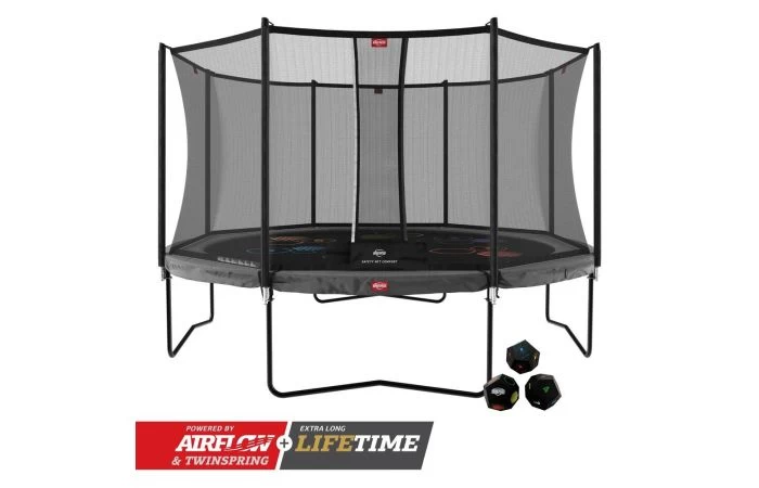 BERG Champion Regular 430 Grijs Levels + Veiligheidsnet Comfort 1 BERG Champion Regular 430 Grijs Levels + Veiligheidsnet Comfort