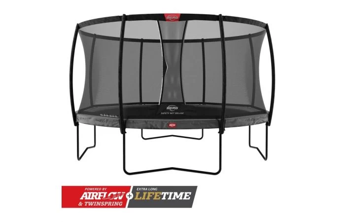 BERG Champion Regular 430 Grijs + Veiligheidsnet Deluxe 1 BERG Champion Regular 430 Grijs + Veiligheidsnet Deluxe