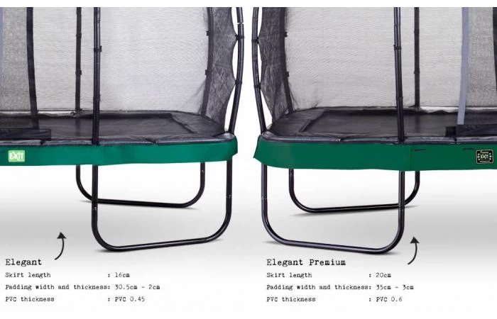 EXIT Elegant Trampoline Met Economy Veiligheidsnet 214x366 Groen 8 EXIT Elegant Trampoline Met Economy Veiligheidsnet 214x366 Groen - Afbeelding 8