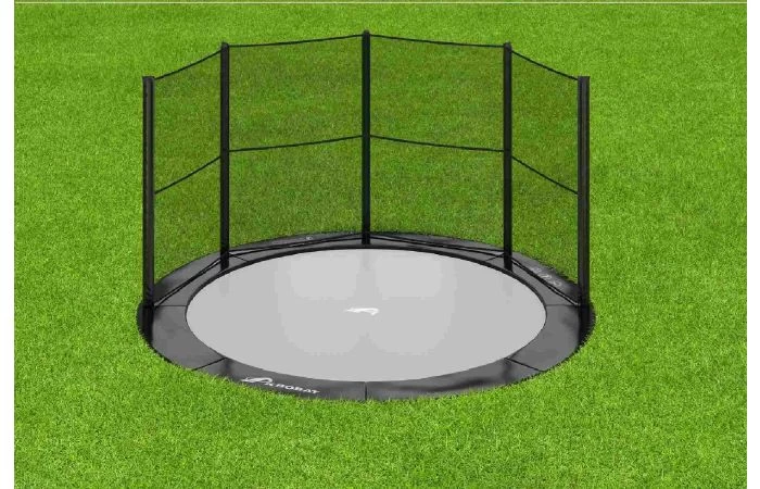 Akrobat Primus Flat To The Ground Trampoline Met Half Veiligheidsnet