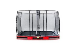 EXIT Elegant Inground Trampoline Met Economy Veiligheidsnet 244x427 Rood