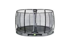 EXIT Elegant Premium Inground Trampoline Met Deluxe Veiligheidsnet 366 Grijs