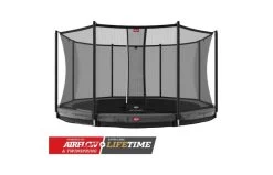 BERG Champion InGround 380 Grijs + Veiligheidsnet Comfort