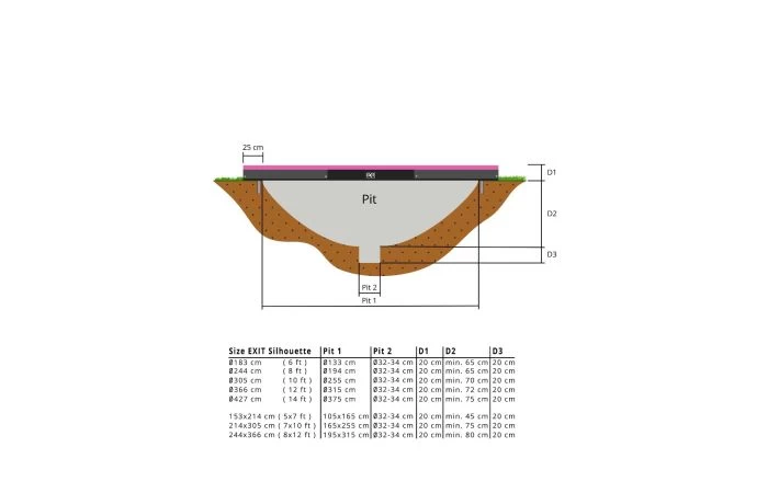 EXIT Silhouette Inground Trampoline 183cm Roze 5 EXIT Silhouette Inground Trampoline 183cm Roze - Afbeelding 5
